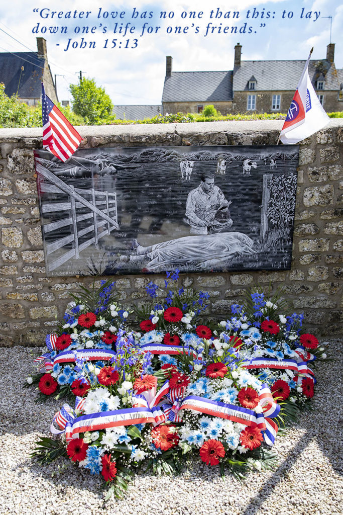 Wreaths placed at Fr. Ignatius Maternowski memorial, June 8, 2019.